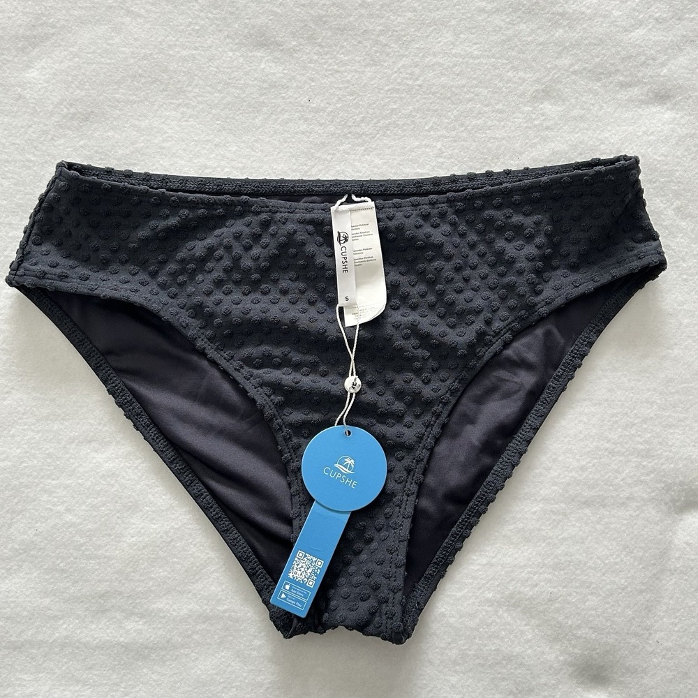 Cupshe Textured Dusky Blue Bikini Bottoms ~ Women's Small *NWT*